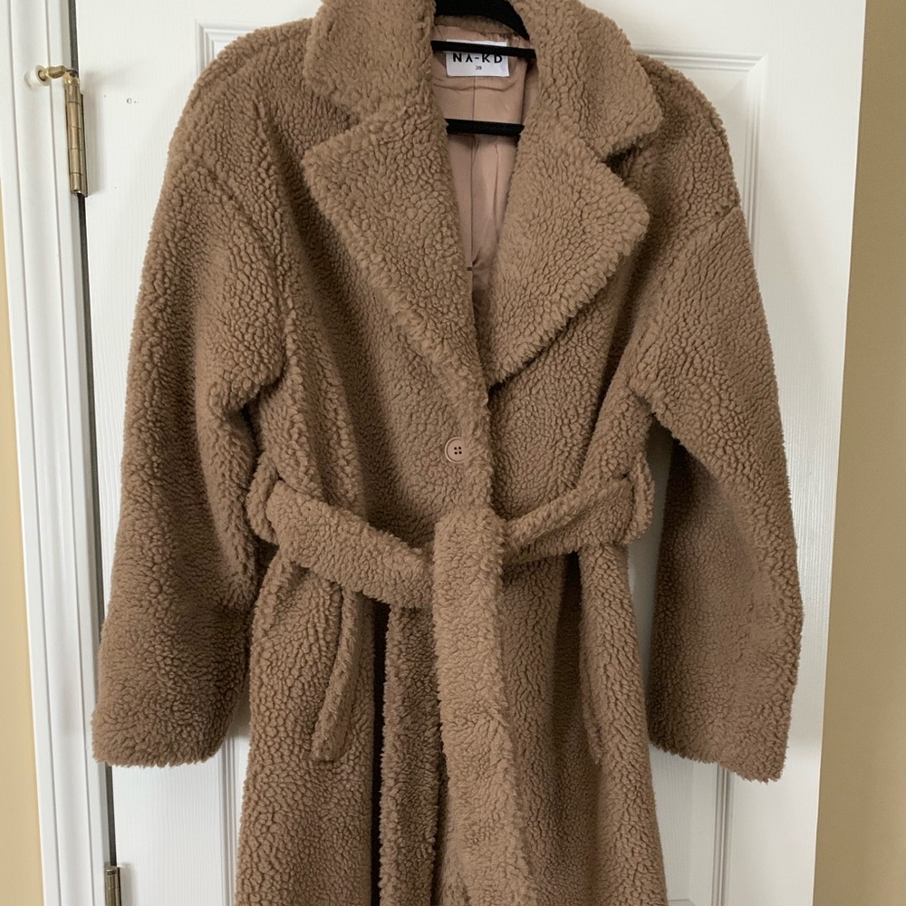 NA-KD Midi Teddy Coat Size 38